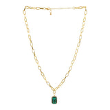 Fashionable Retro Emerald Rhinestone Necklace For Women