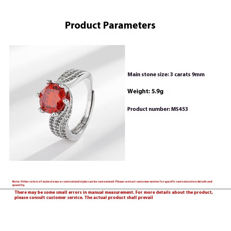 3 Karat Super Flash Eight Hearts And Eight Arrows Zircon Ring