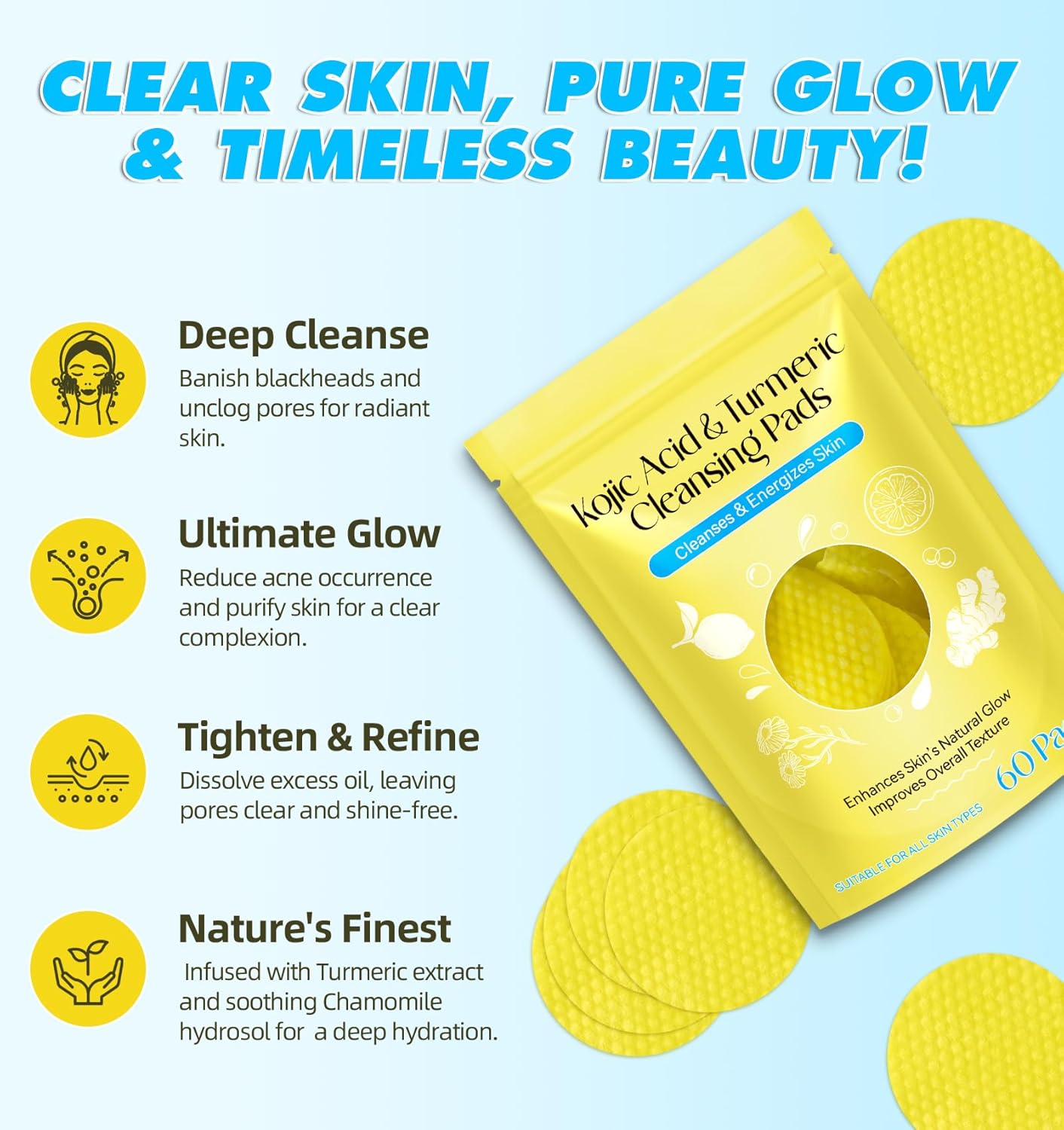 Turmeric Acid Cleansing Pad Brightens And Softens Skin