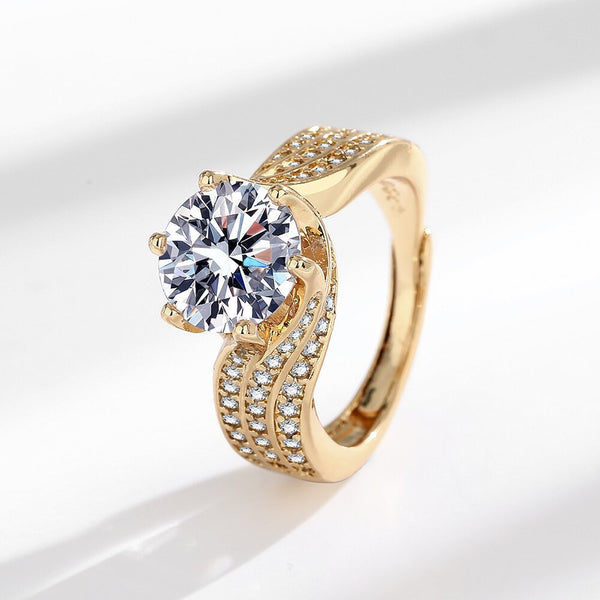 3 Karat Super Flash Eight Hearts And Eight Arrows Zircon Ring