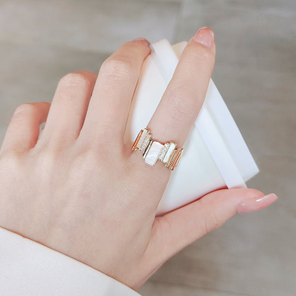 Adjustable New Geometric Design Square Ring For Women