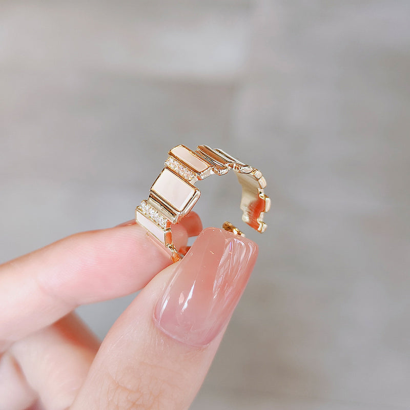 Adjustable New Geometric Design Square Ring For Women