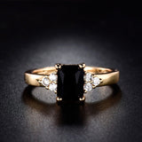 Gold Plated-plated Simulated Zircon Female Ring