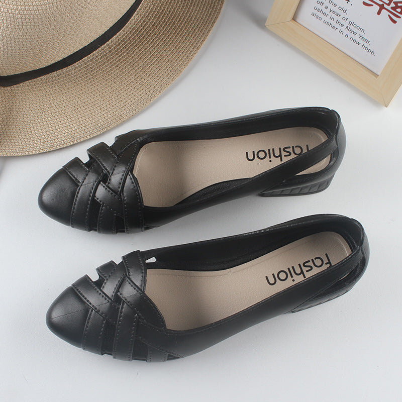 Solid Color Hollowed Leisure Women's Sandals
