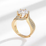 3 Karat Super Flash Eight Hearts And Eight Arrows Zircon Ring